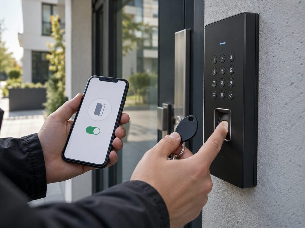 RFID PIN Fingerprint und Smartphone als Möglichkeiten der Zutrittskontrolle