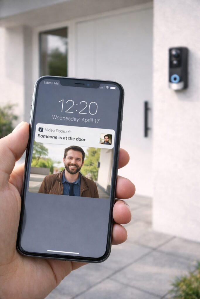 Push-Benachrichtigung einer Video-Türsprechanlage auf dem Smartphone