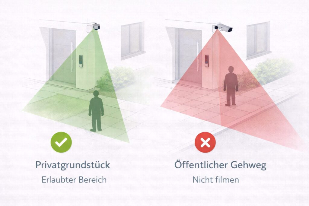 Datenschutz bei Kameras am Hauseingang – erlaubter Aufnahmebereich