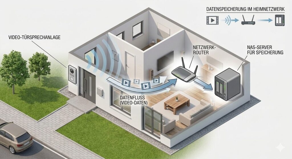 Video-Türsprechanlage speichert Aufnahmen auf NAS im Heimnetzwerk