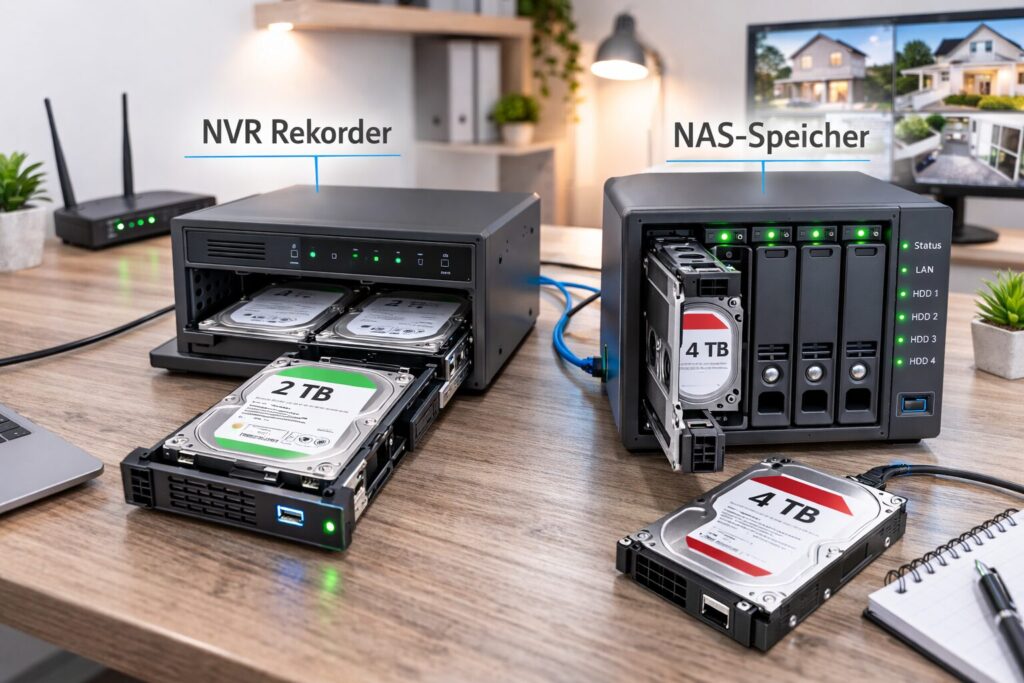 NVR Rekorder und NAS Speicher für Videoüberwachung