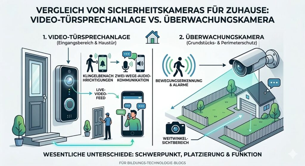 Infografik Unterschied Türkamera und Überwachungskamera