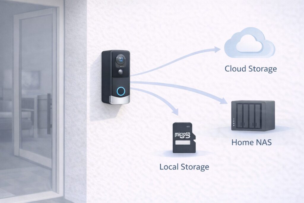 Video-Türsprechanlage Aufzeichnung — SD-Karte, NAS oder Cloud