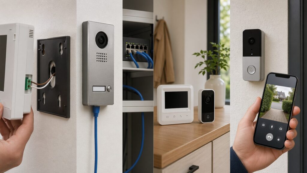 Technikvergleich zwischen 2-Draht, IP, Funk und WLAN bei Türsprechanlagen im Einfamilienhaus