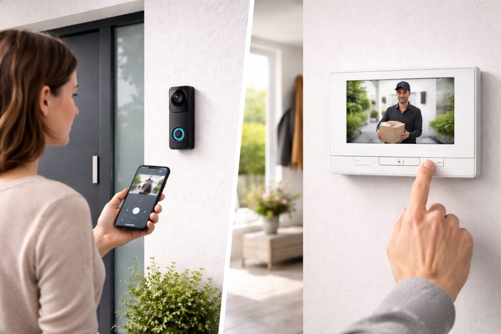 Vergleich zwischen Video Türklingel mit App und Videosprechanlage mit Monitor