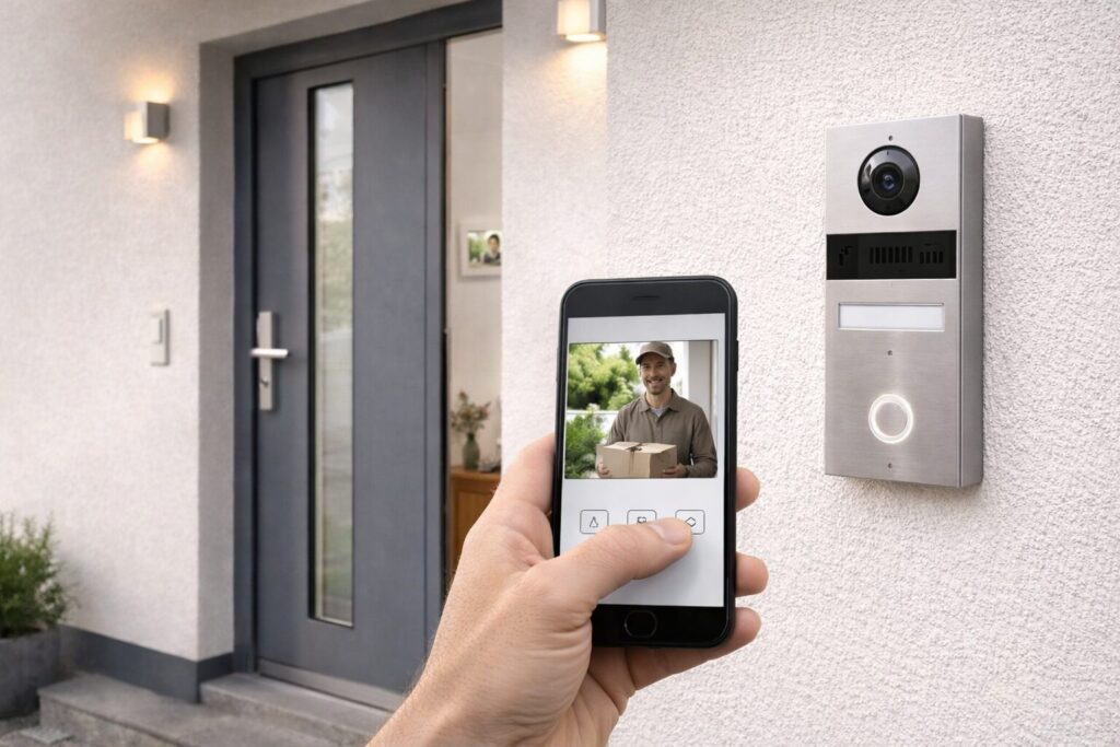 IP Videosprechanlage am Neubau mit App und Innenstation