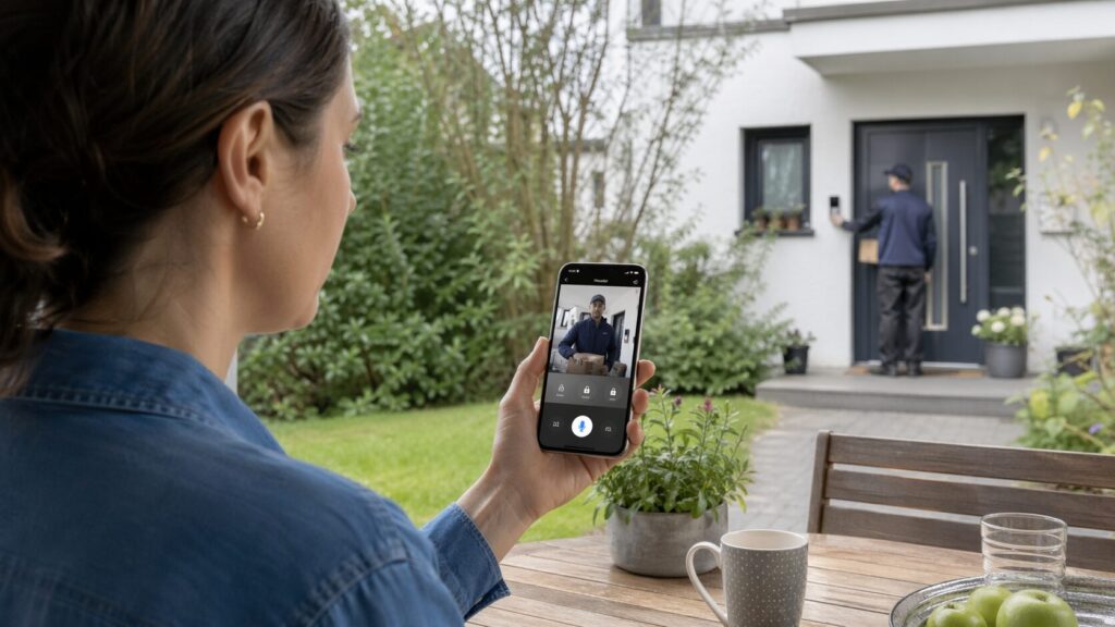 Nutzung einer WLAN Türklingel per Smartphone mit Livebild und Fernzugriff