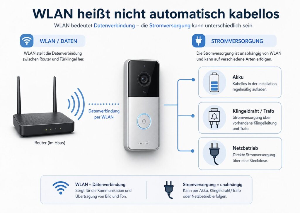WLAN Türklingel Datenverbindung und Stromversorgung einfach erklärt