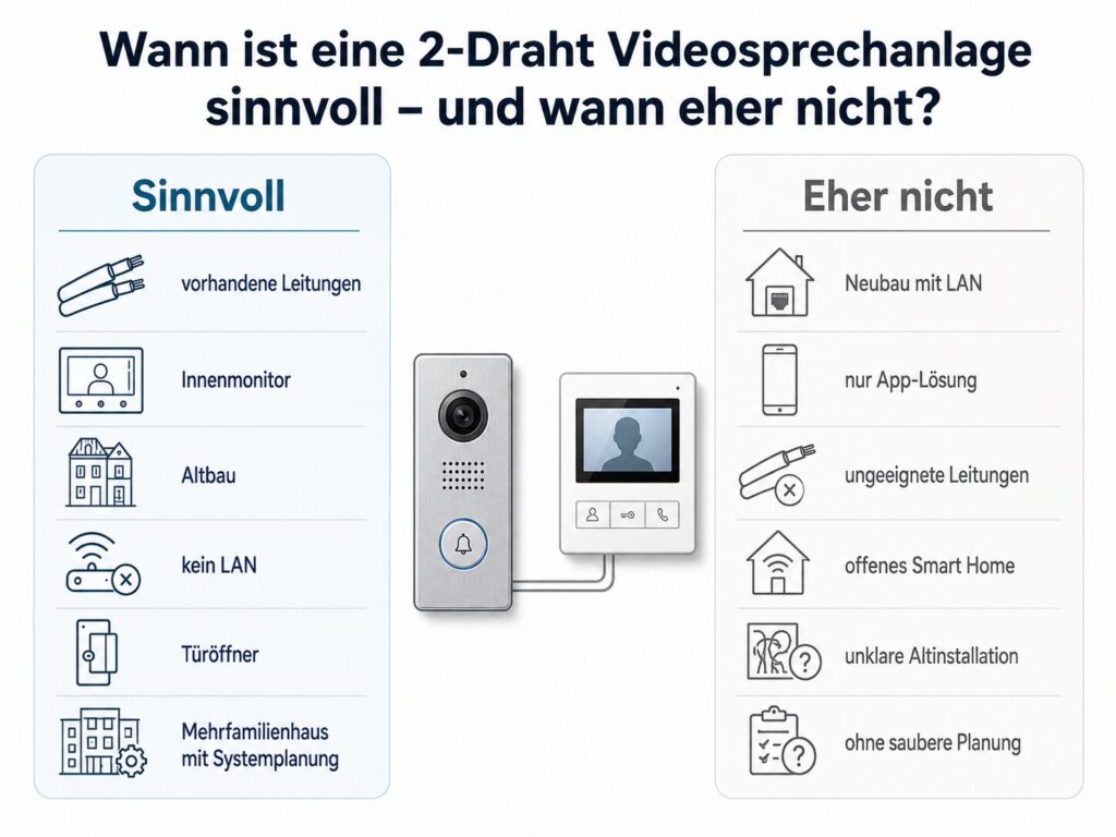 Entscheidungshilfe wann eine 2-Draht Videosprechanlage sinnvoll ist