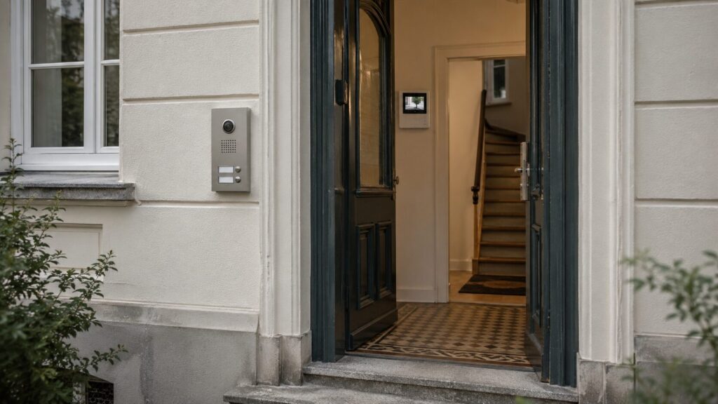 2-Draht Video Türsprechanlage in einem modernisierten Altbau