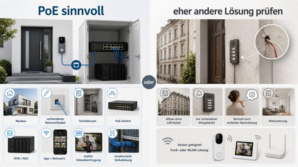 Entscheidungshilfe wann eine PoE Türsprechanlage sinnvoll ist