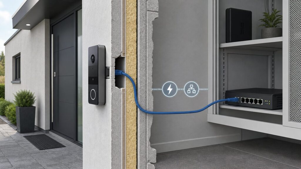 PoE Türsprechanlage erklärt Strom und Daten über ein Netzwerkkabel