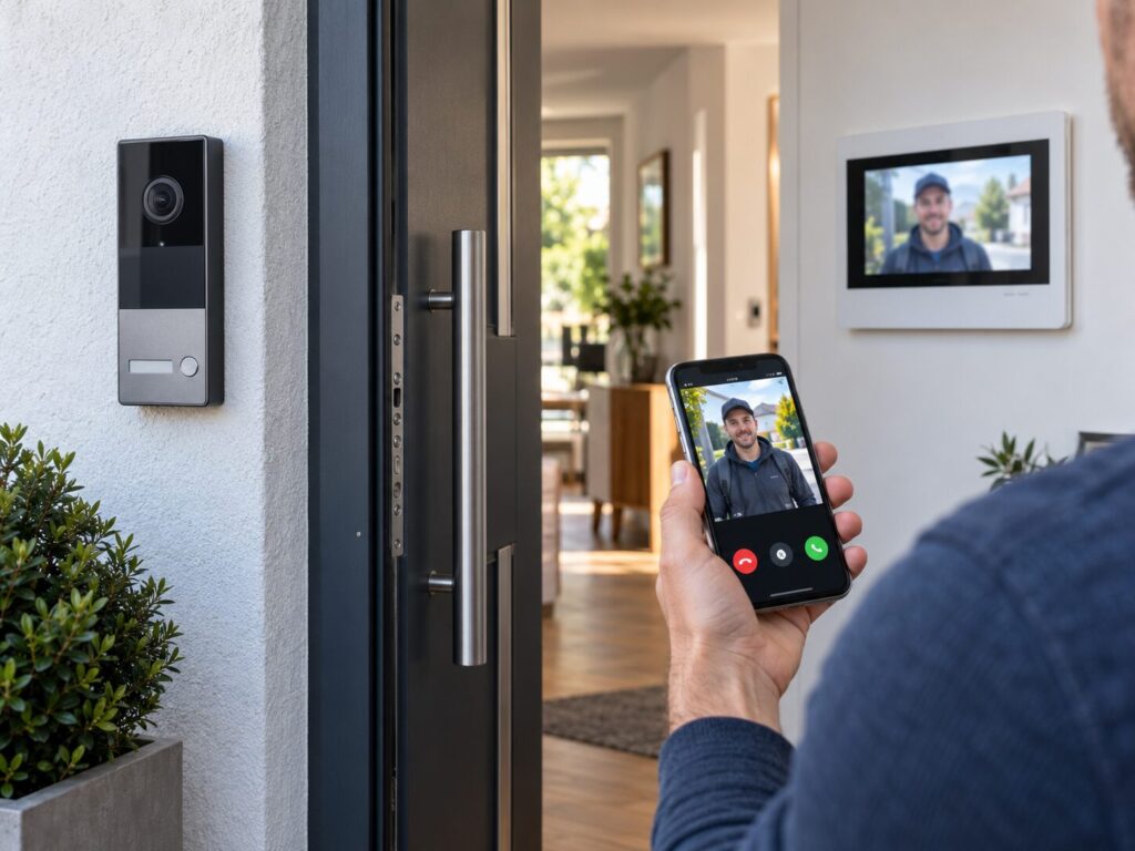 Hikvision Türsprechanlage – IP, 2 Draht, Sets, Hik-Connect & Einrichtung 1 Hikvision Türsprechanlage mit Außenstation, Innenmonitor und Smartphone-App