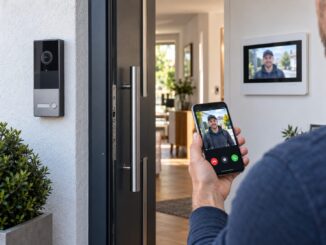 Hikvision Türsprechanlage mit Außenstation, Innenmonitor und Smartphone-App